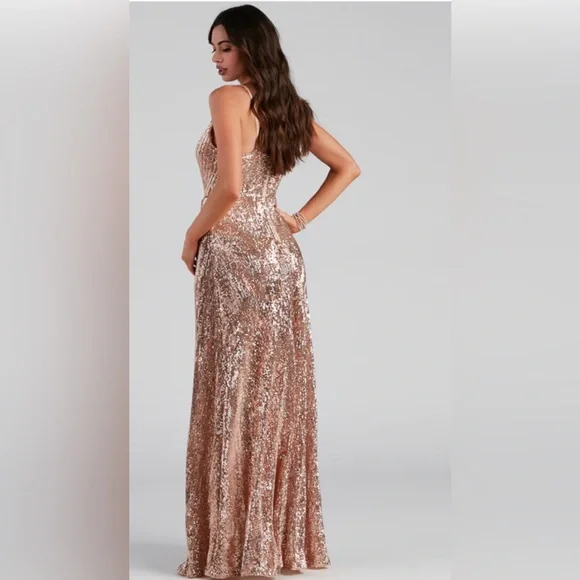 Evening Gown Windsor Dresses Rose Gold Windsor Rose Gold Sequin Gown